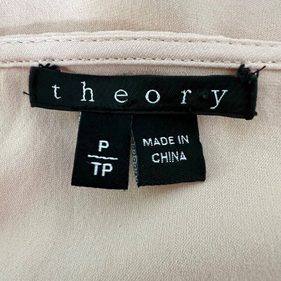 Theory Womens Maidena W Tank Silk Pink Peach Sleeveless Blouse size P PT XS - Picture 8 of 11